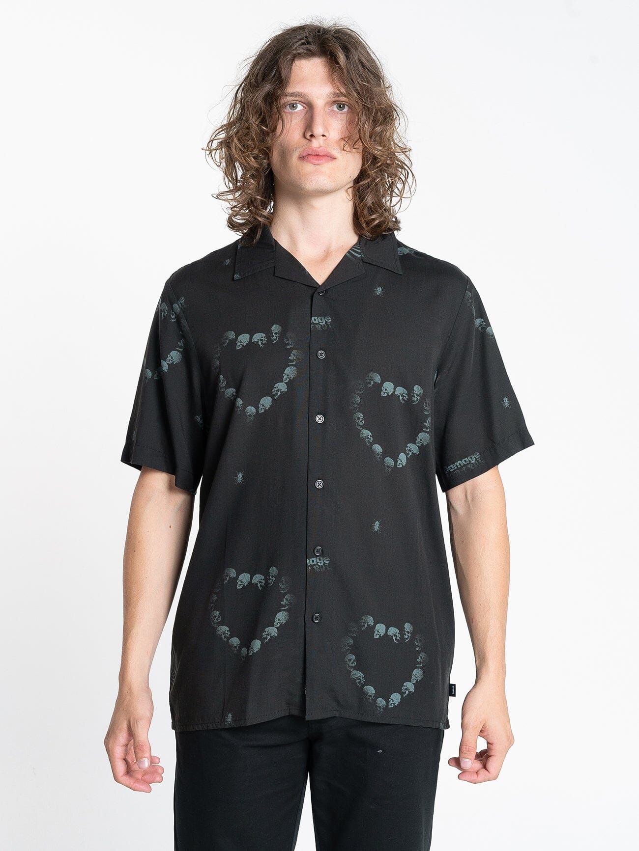 Controlled Damage Bowling Shirt - Black XS