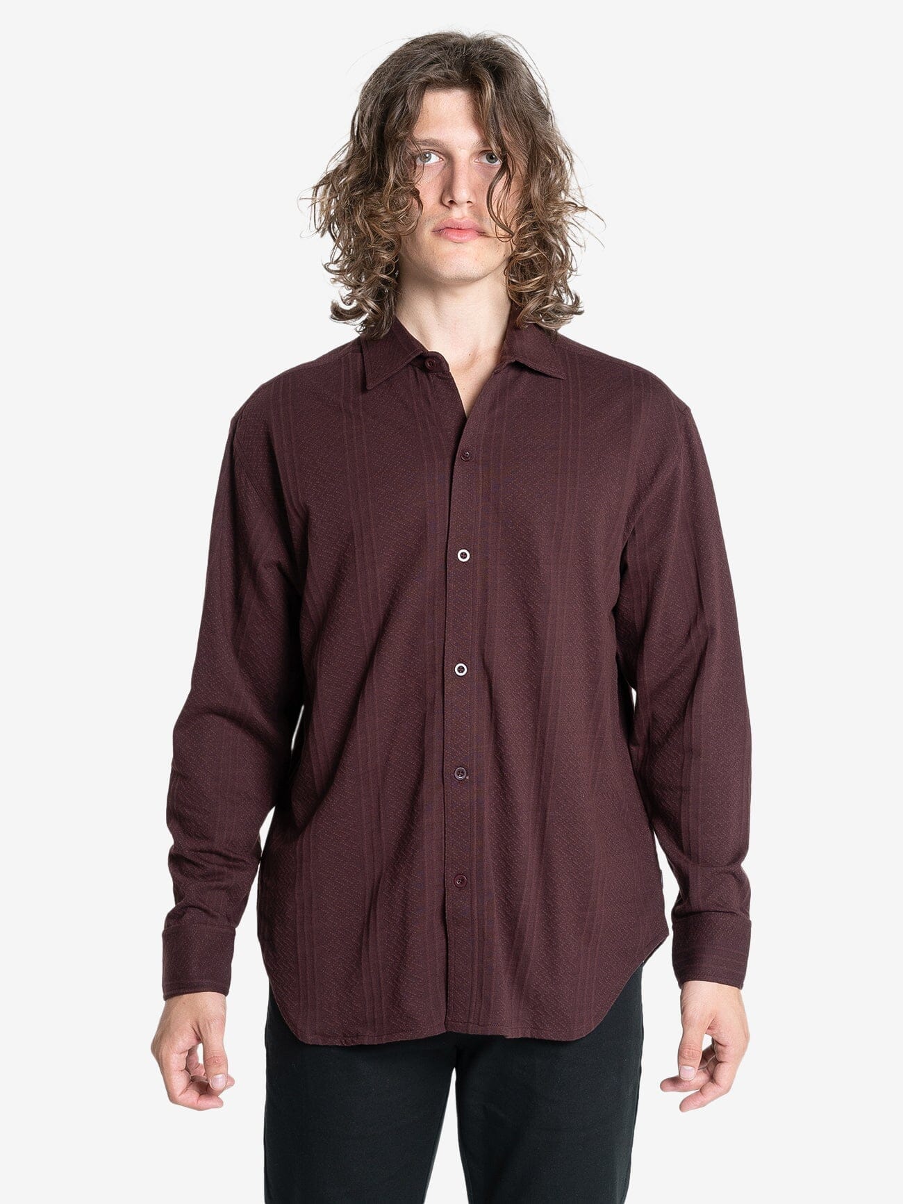 Future Feelings Long Sleeve Shirt - Deep Plum XS