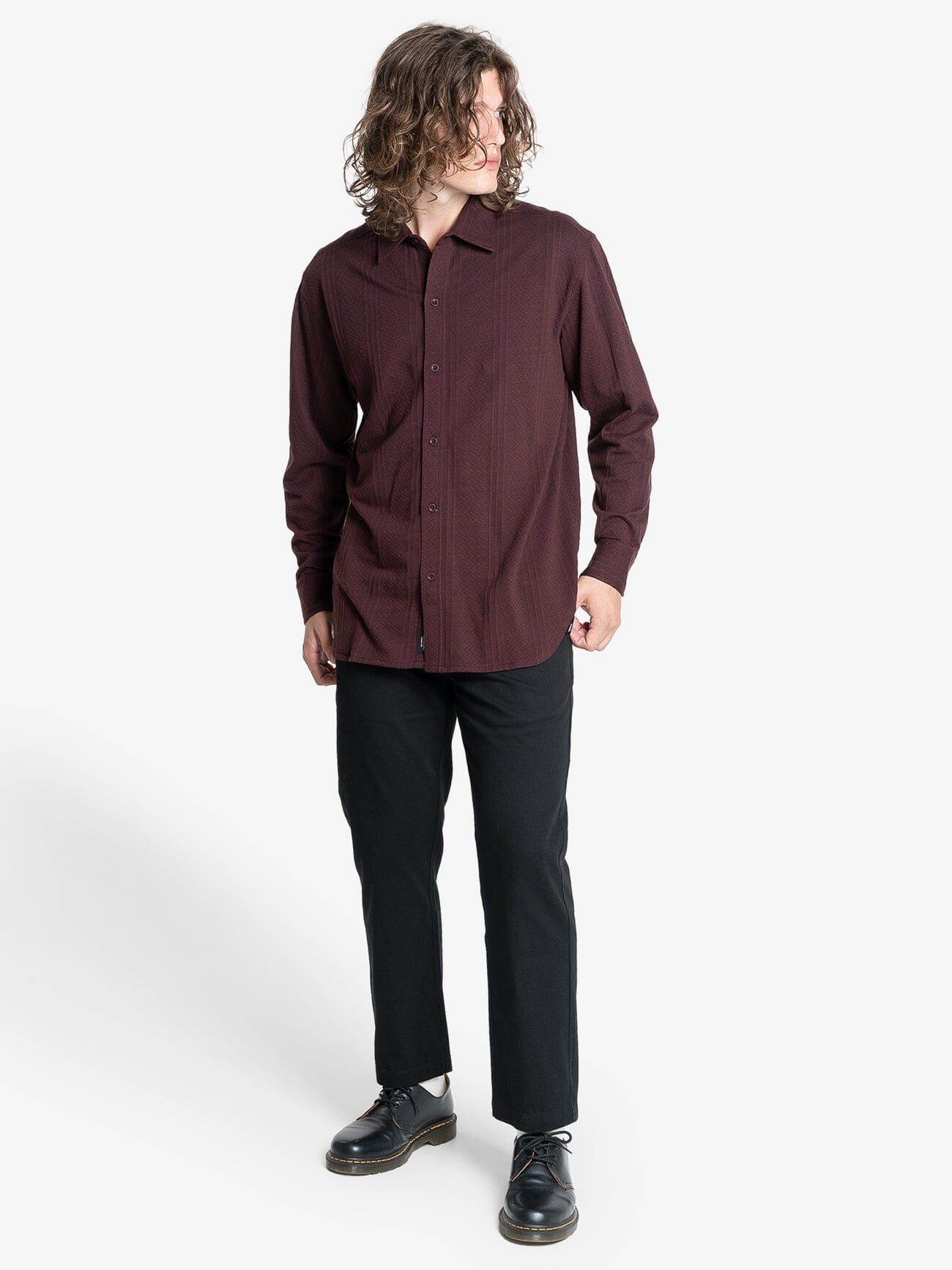 Future Feelings Long Sleeve Shirt - Deep Plum XS