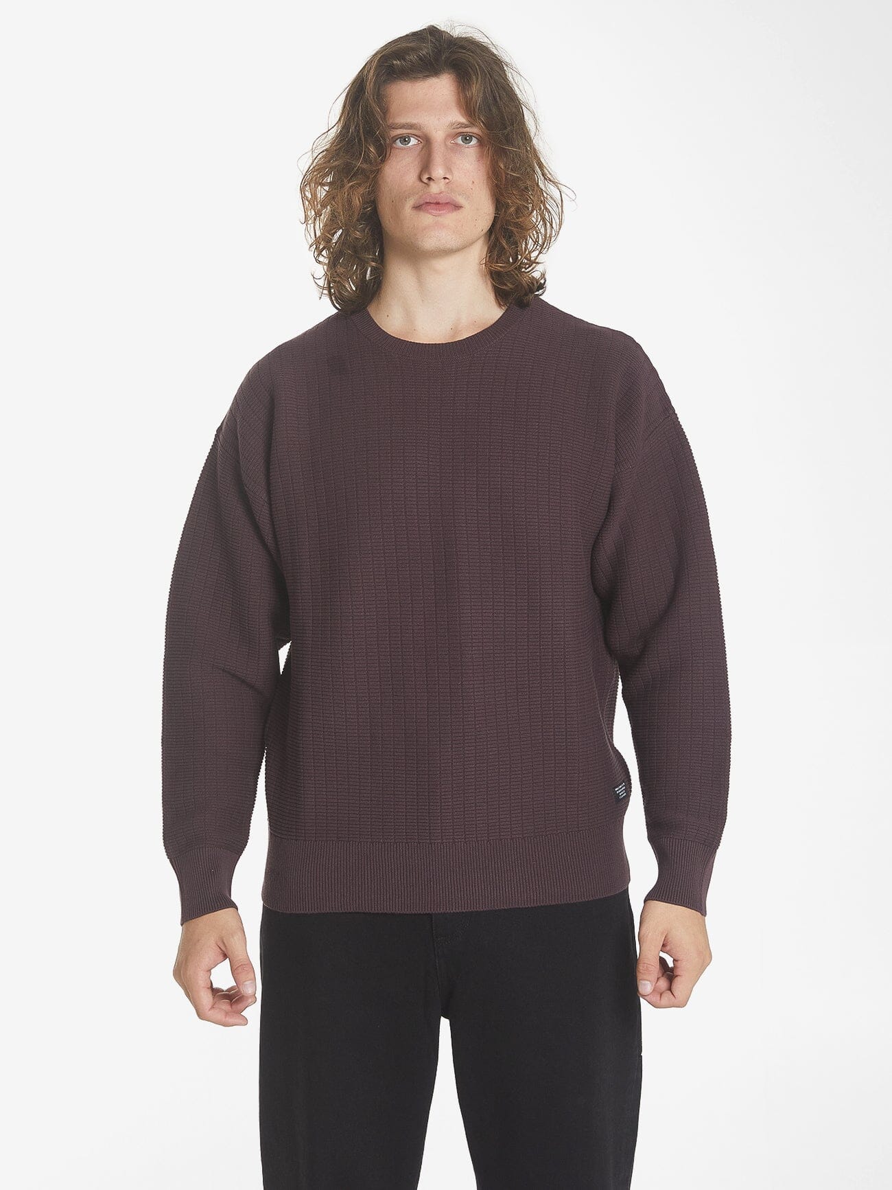 Republic Crew Knit - Deep Plum XS