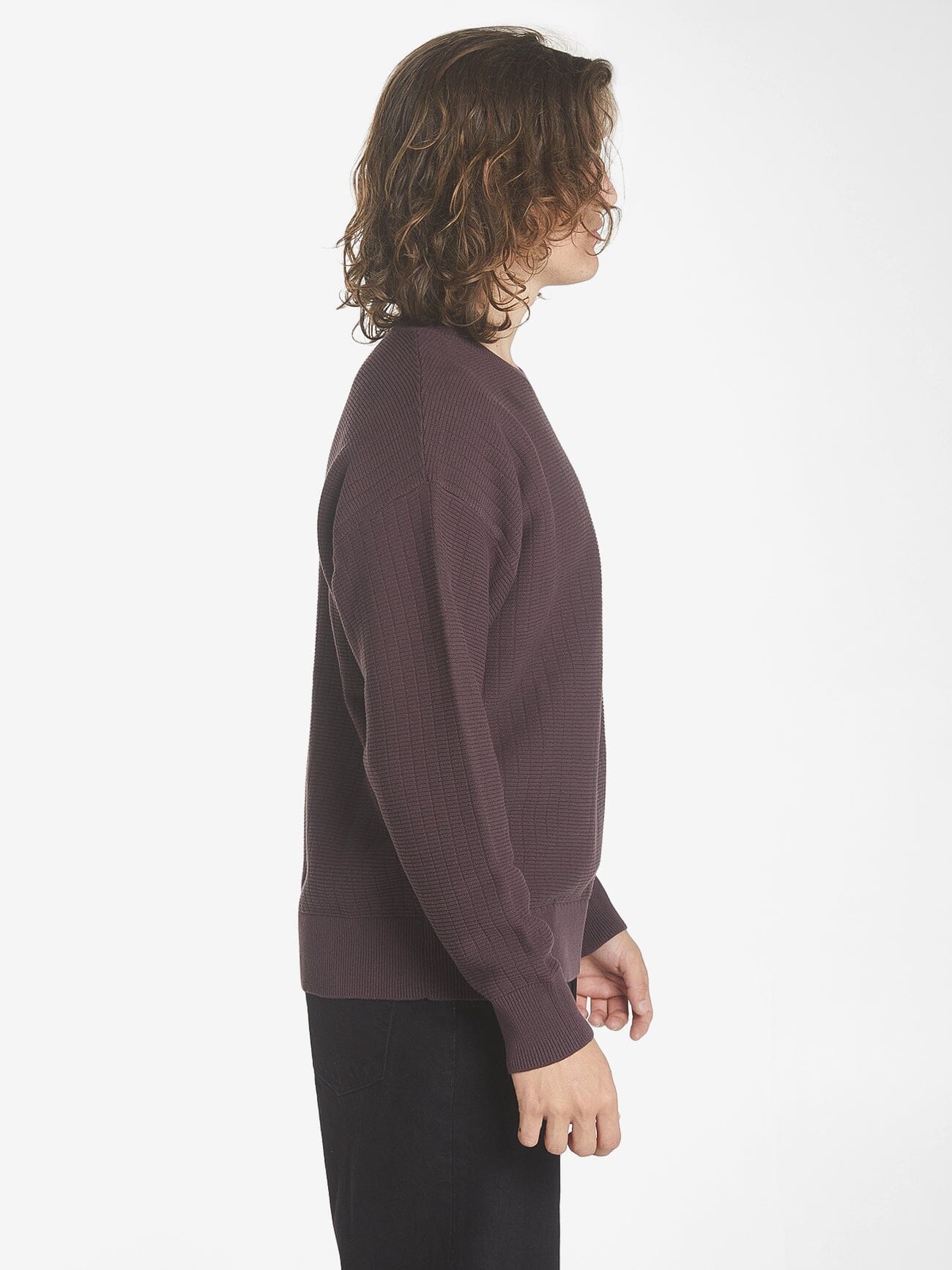 Republic Crew Knit - Deep Plum XS