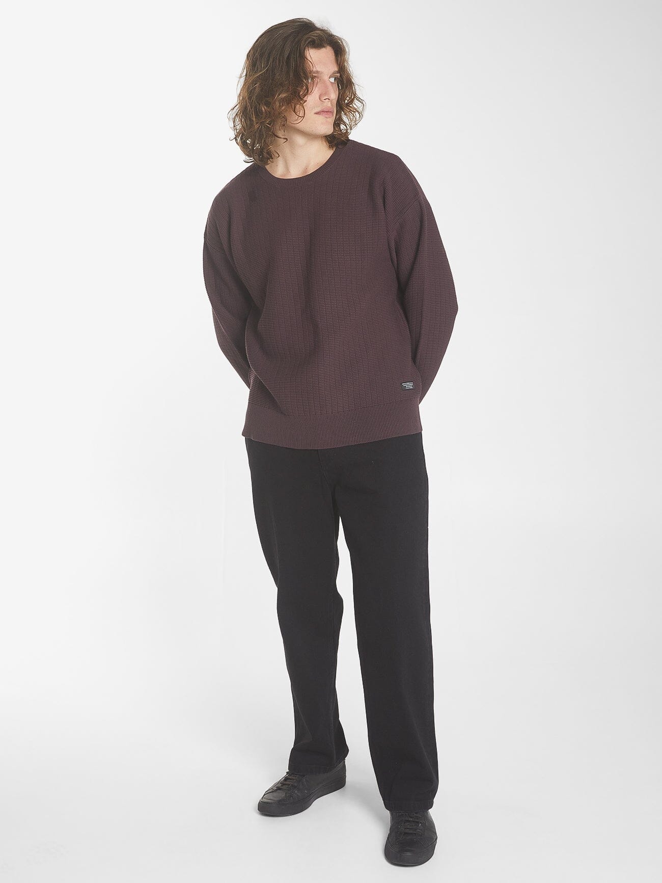 Republic Crew Knit - Deep Plum XS