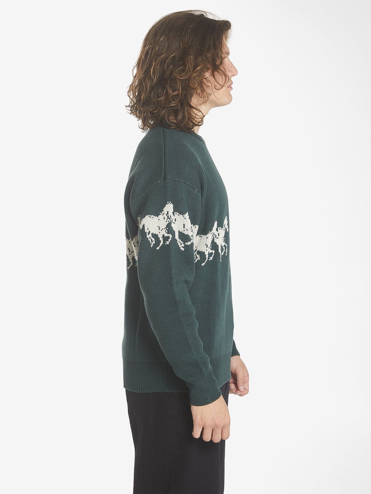 Chariot Rides On Crew Knit - Dark Jade XS