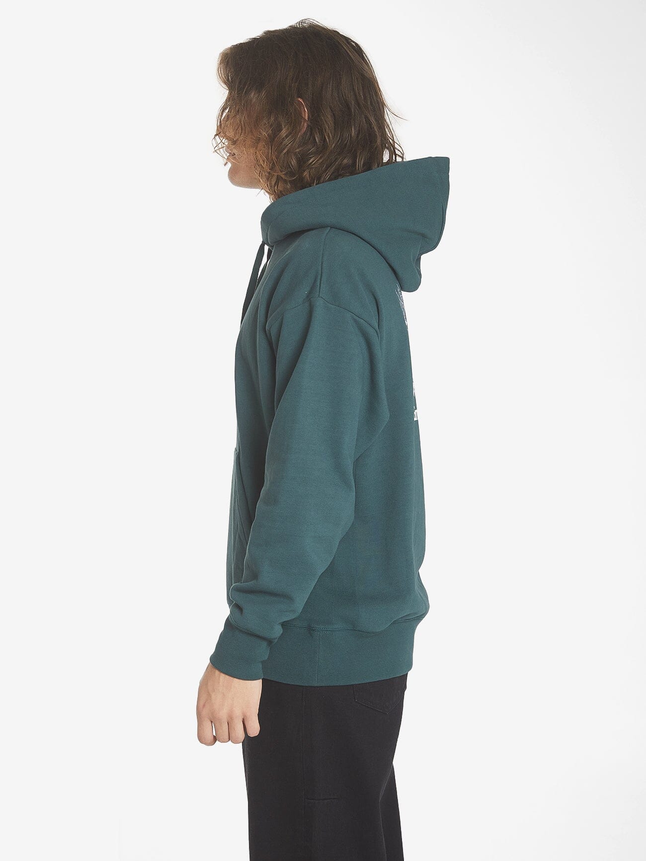 Energy is Precious Slouch Pull on Hood - Dark Jade XS