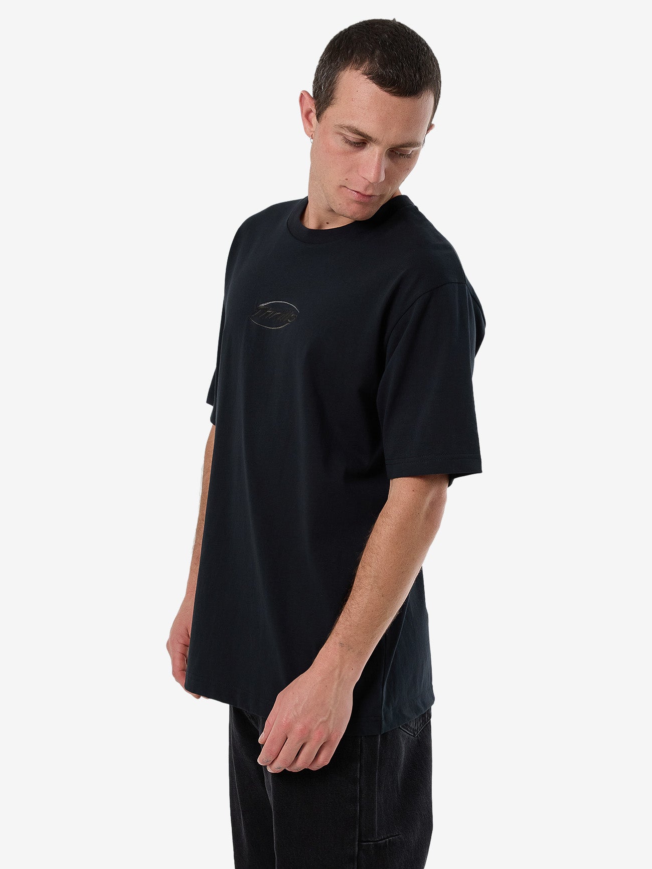 Fortune Favors Embro Oversize Fit Tee - Washed Black XS