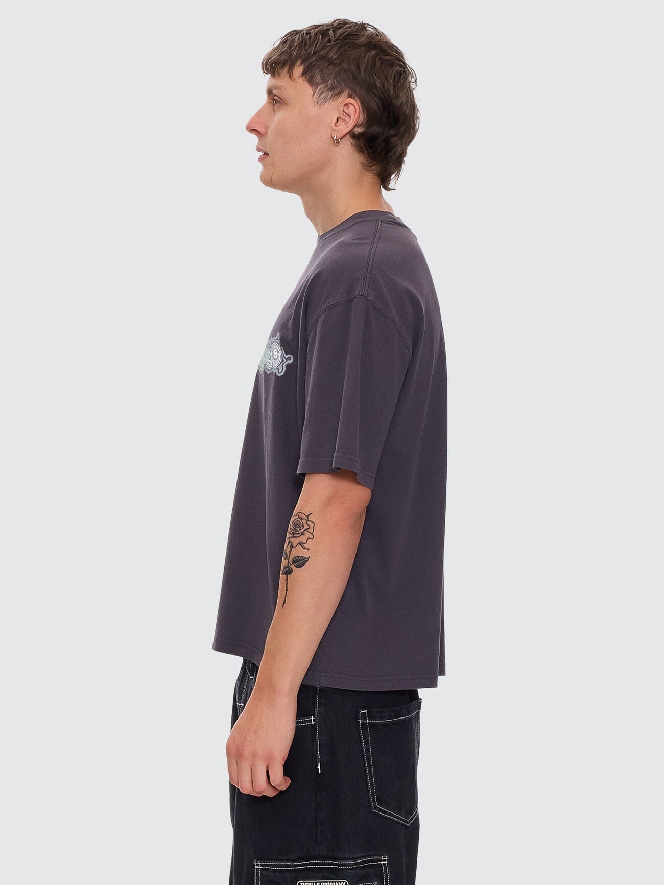 Nocturnal Box Fit Oversize Short Tee - Dark Charcoal XS