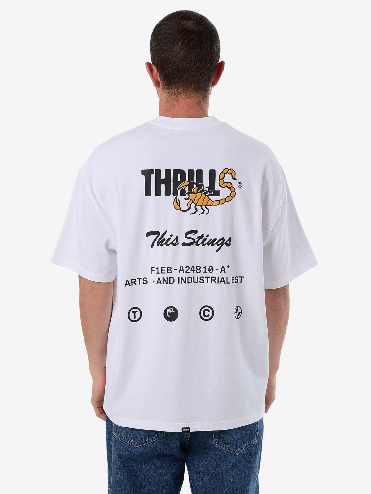 This Stings Box Fit Oversize Tee - White XS