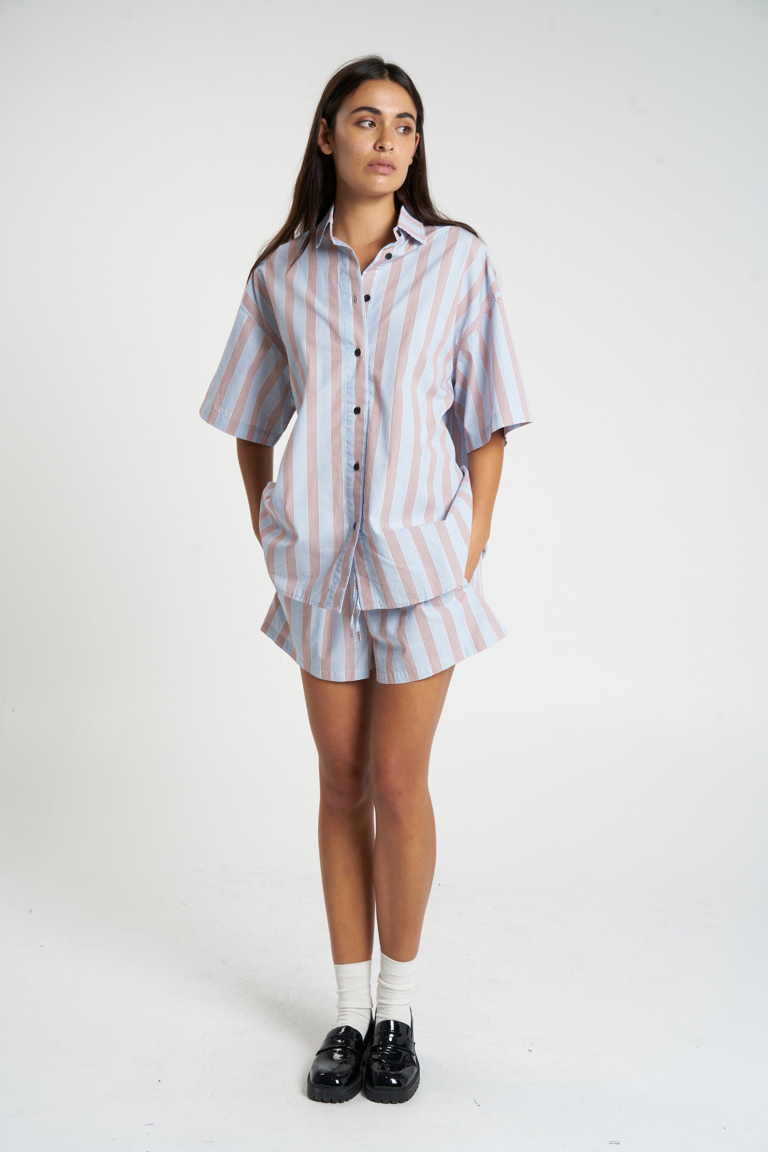 Womens Porter Short Sleeve Shirt - Sky Blue