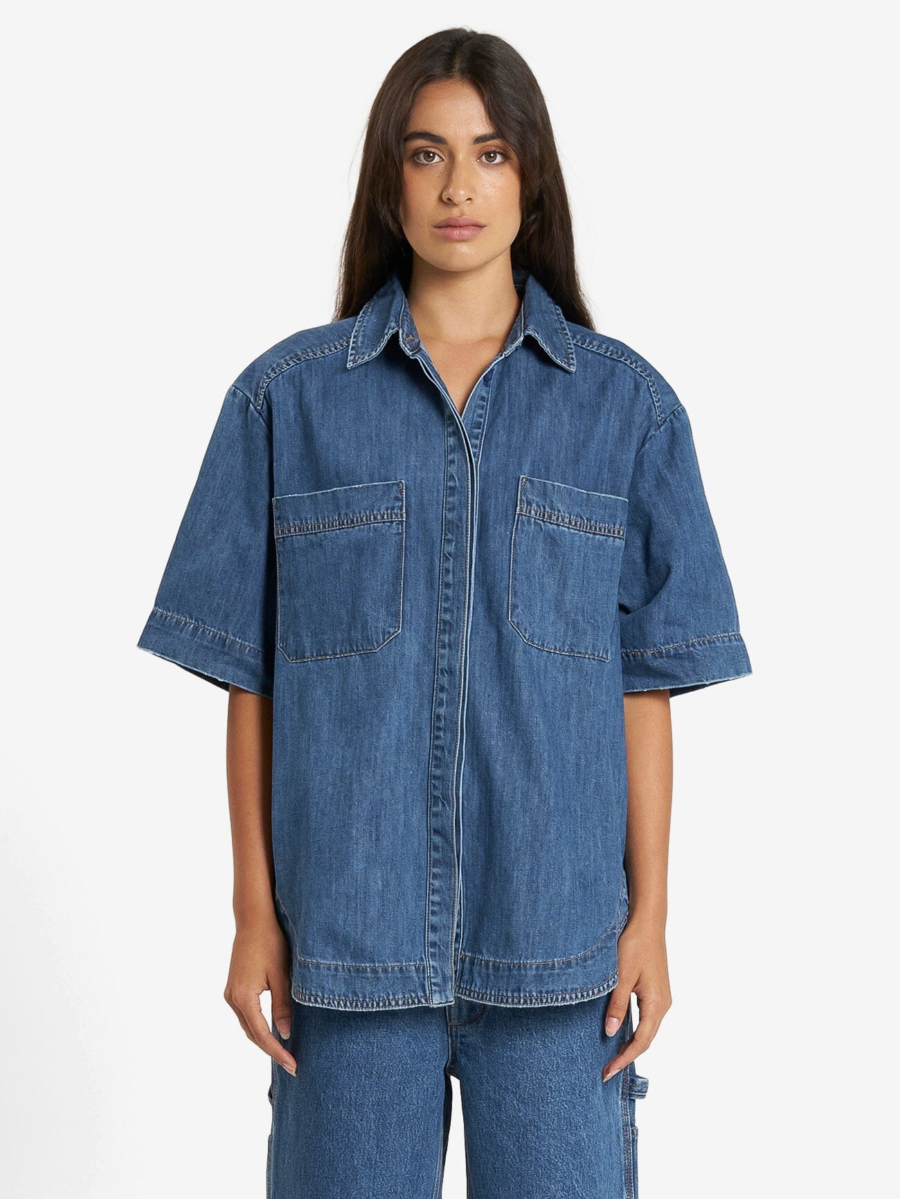 Louise Denim Shirt - Rinsed Blue