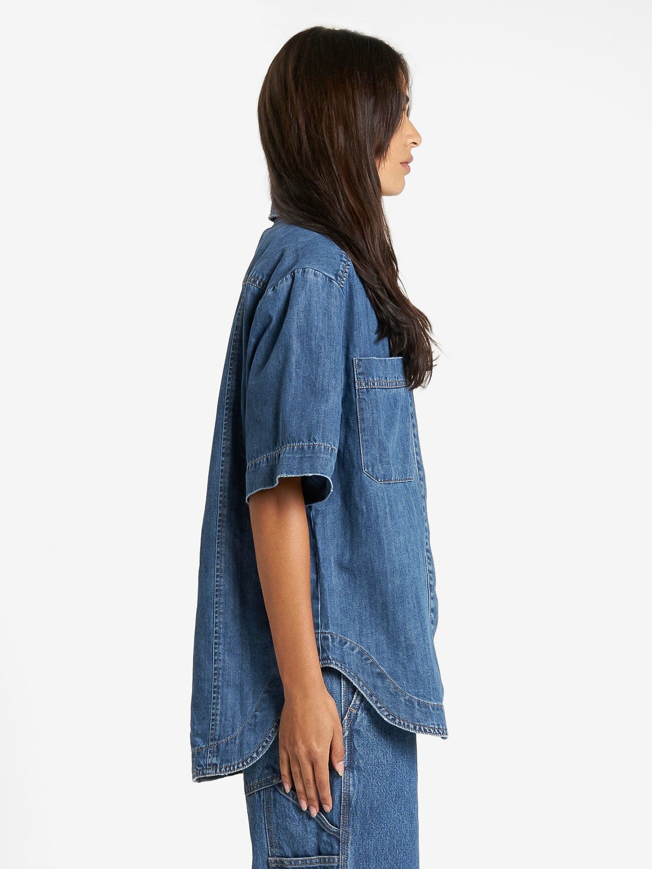 Louise Denim Shirt - Rinsed Blue