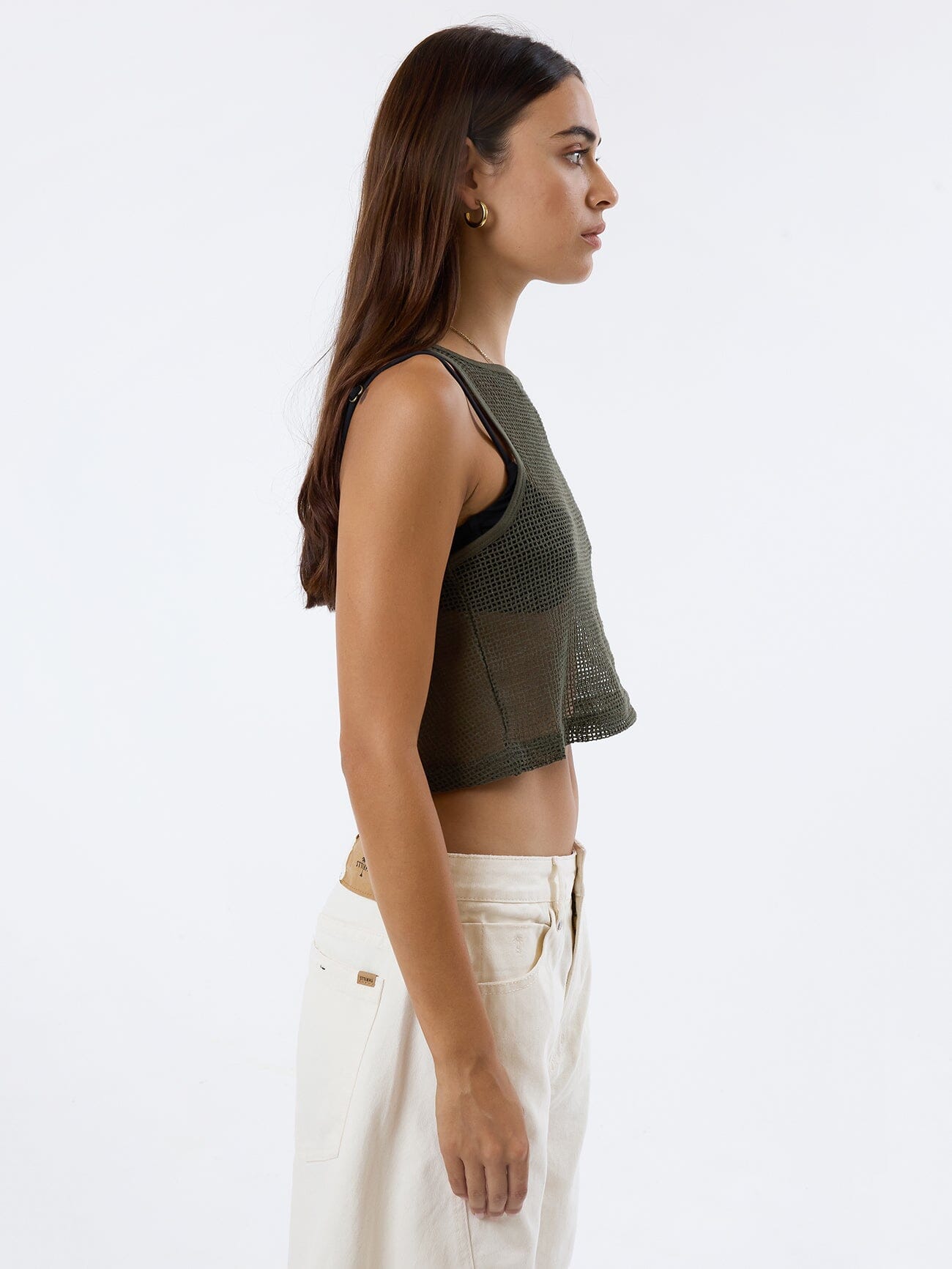Lattice Boat Neck Tank - Tarmac