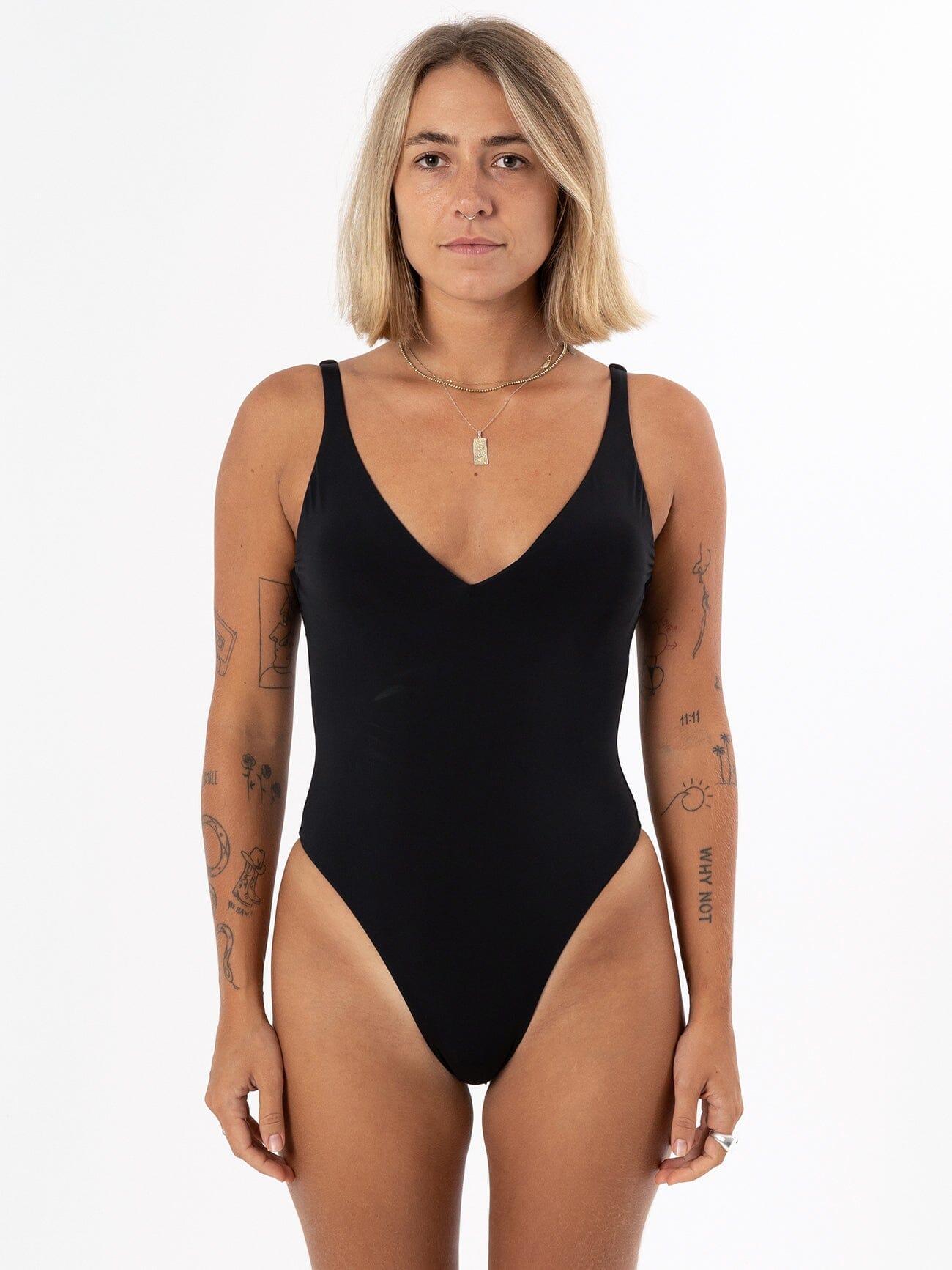 Thrills Plunge One Piece - Black