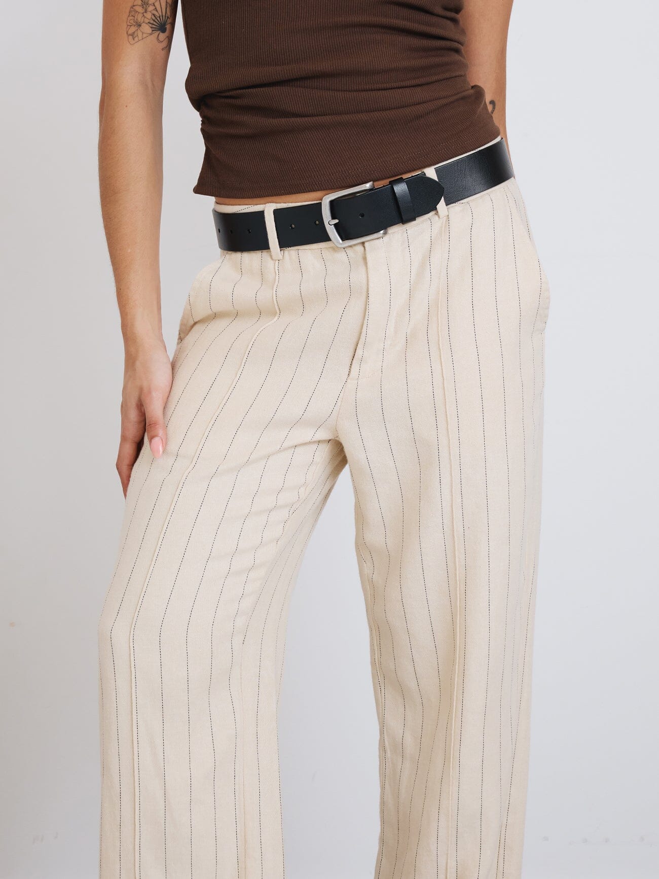 Olivia Pinstripe Pant - Tofu