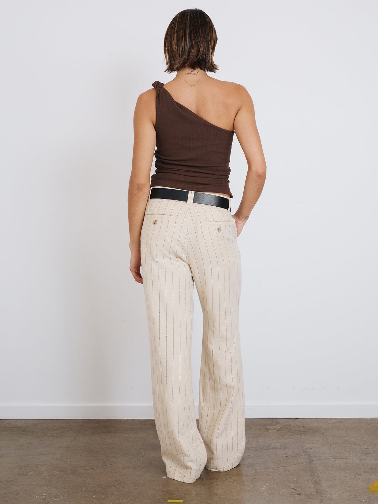 Olivia Pinstripe Pant - Tofu