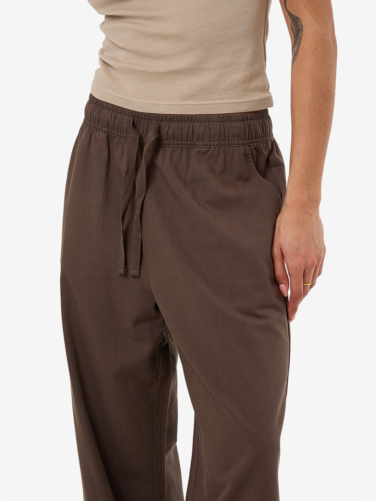 Kensley Elastic Pant - Dark Brindle