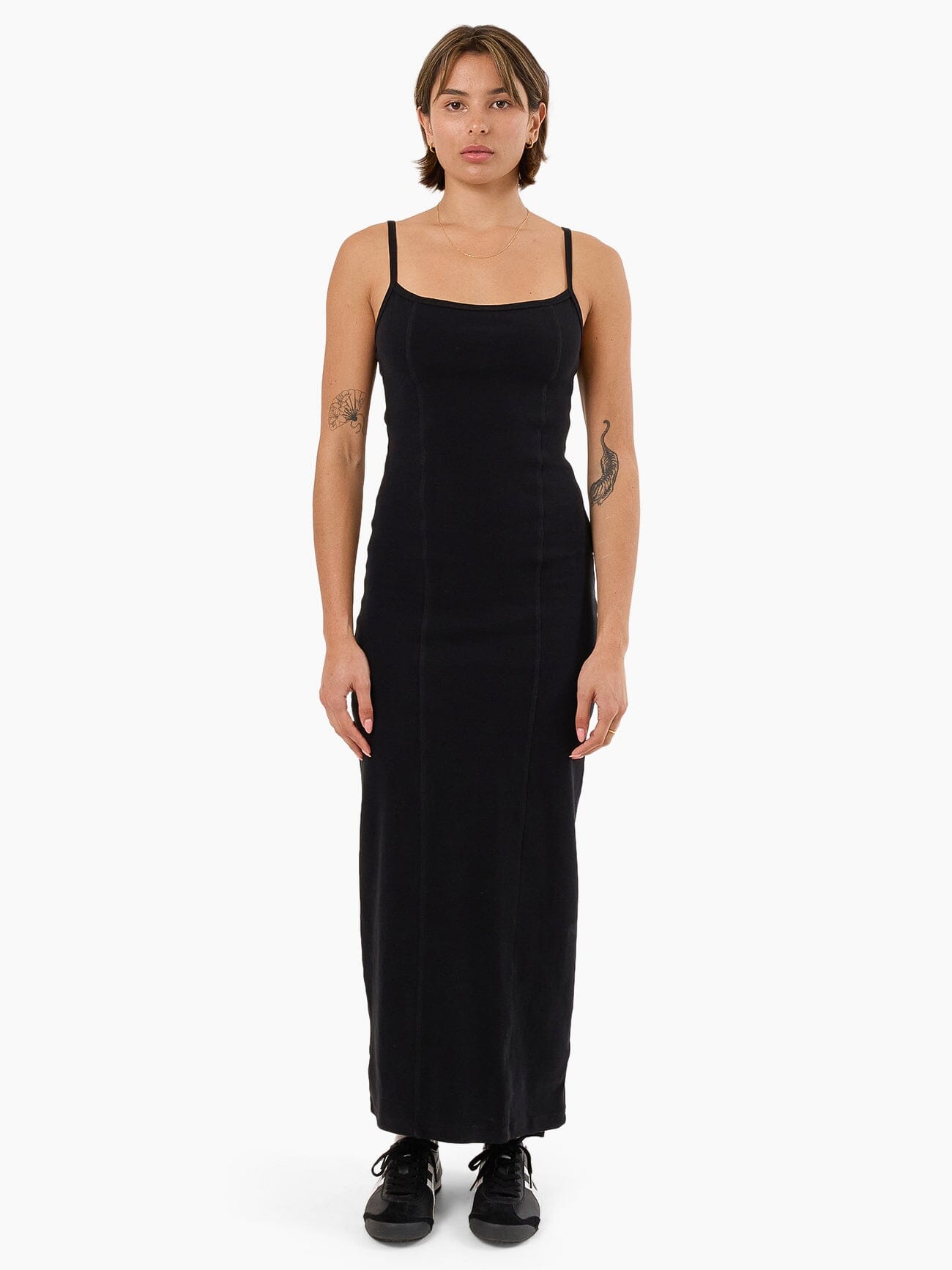 Rib Seam Dress - Black