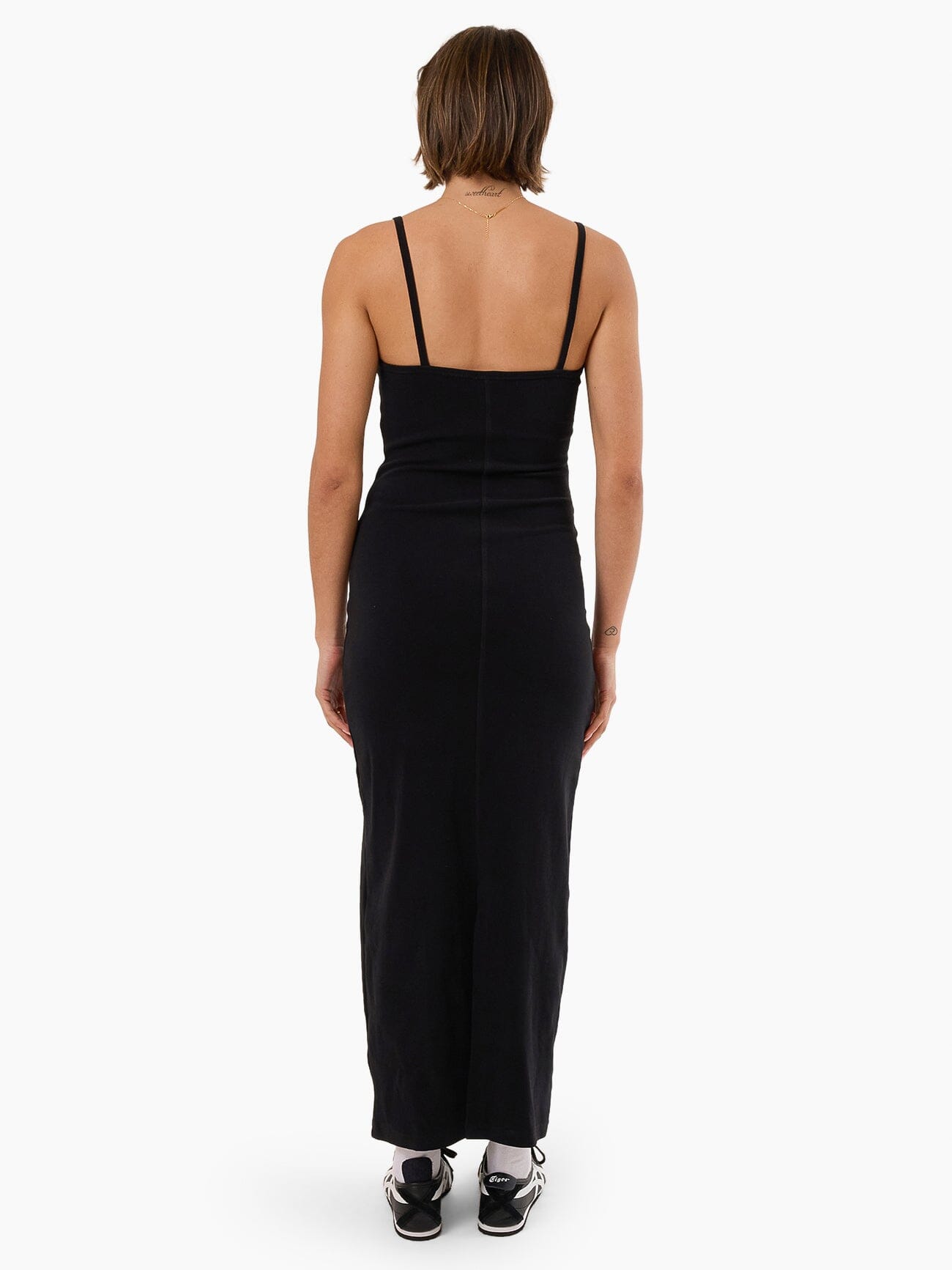 Rib Seam Dress - Black