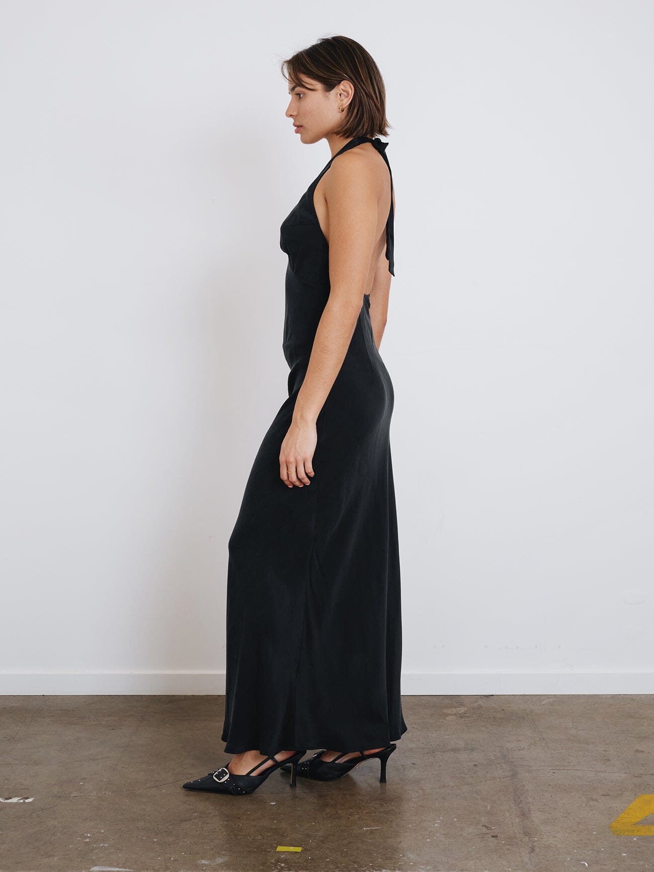 Maeve Halter Maxi Dress - Black