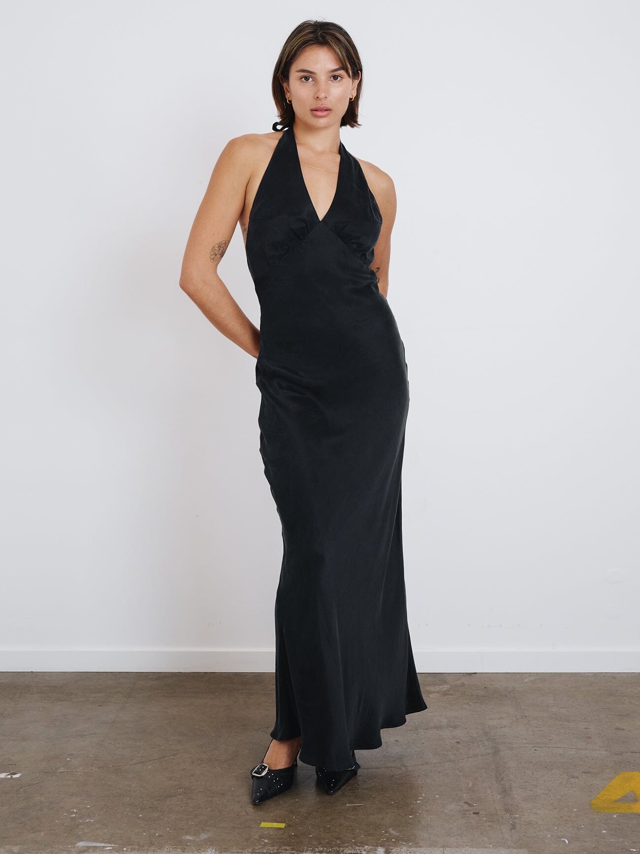 Maeve Halter Maxi Dress - Black