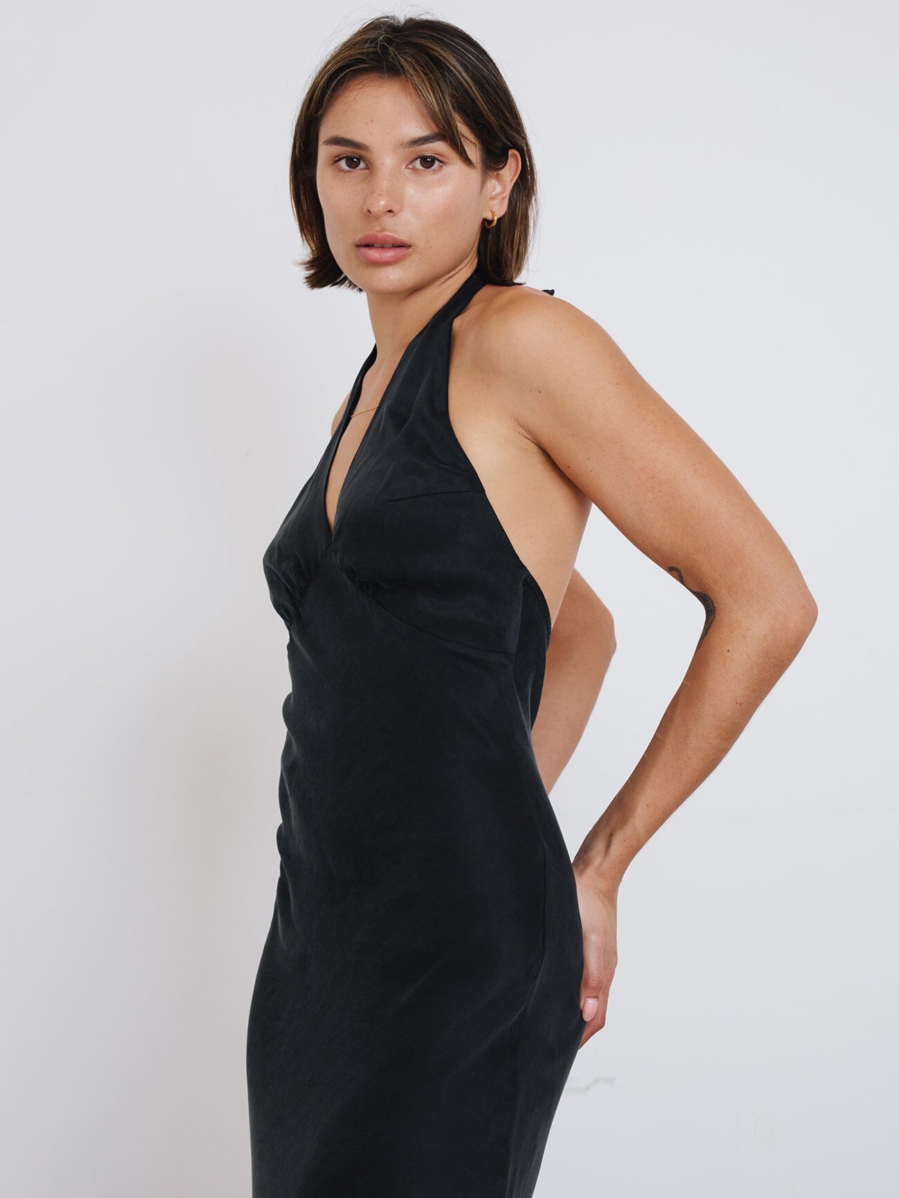 Maeve Halter Maxi Dress - Black