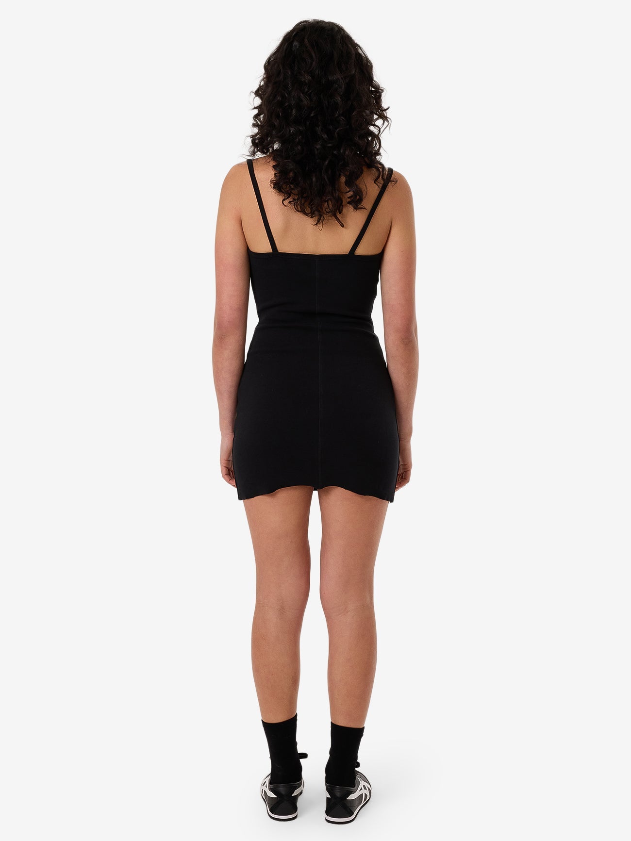 Rib Seam Mini Dress - Black 4