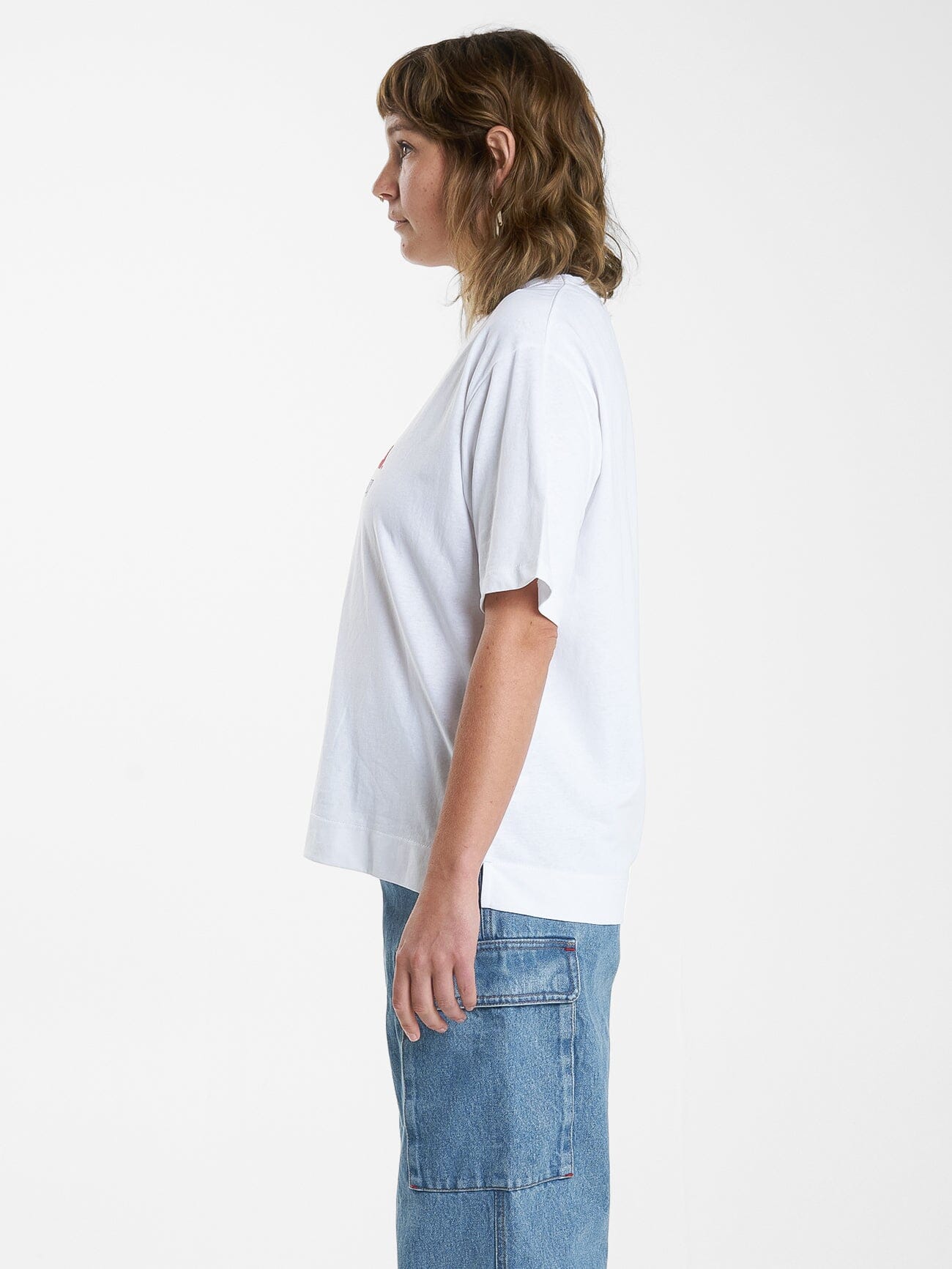 Hard Yakka X Thrills Stacked Box Fit Tee - White