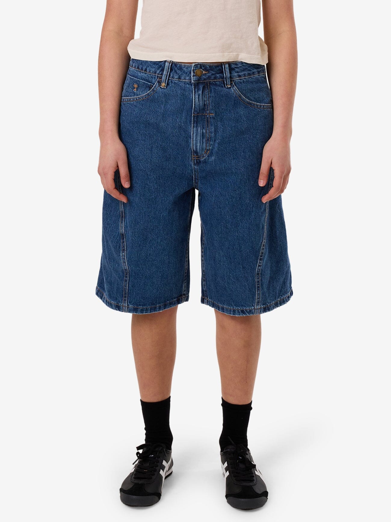 Ronnie Pieced Denim Short - Bright Mid Blue 4