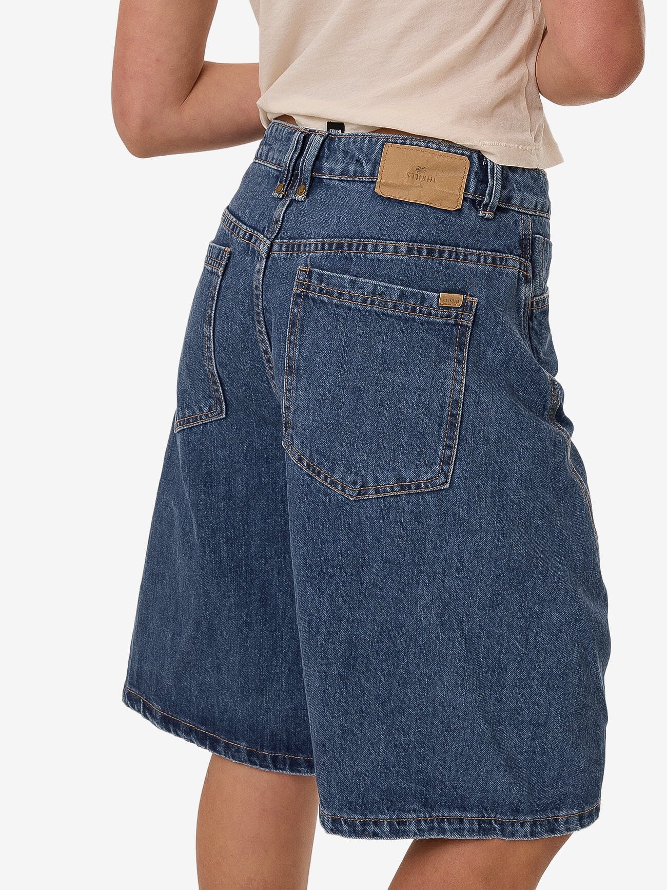 Ronnie Pieced Denim Short - Bright Mid Blue 4