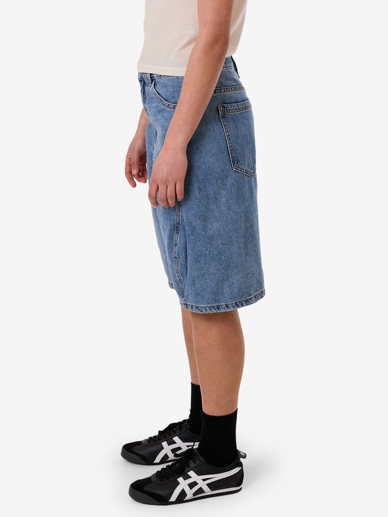 Ronnie Pieced Denim Short - Bright Mid Blue 4