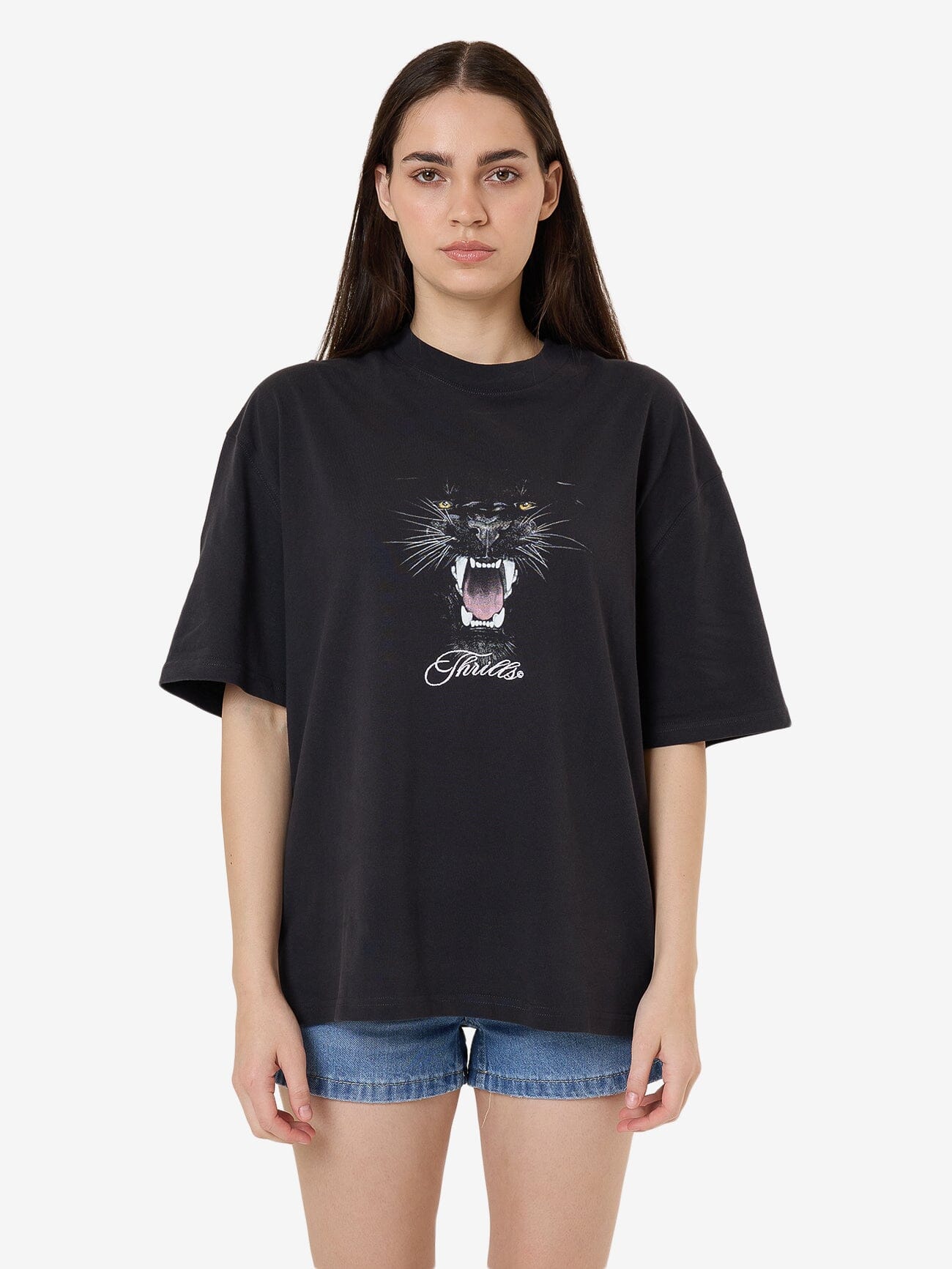 Deadly Pursuit Oversized Tee - Washed Black 4