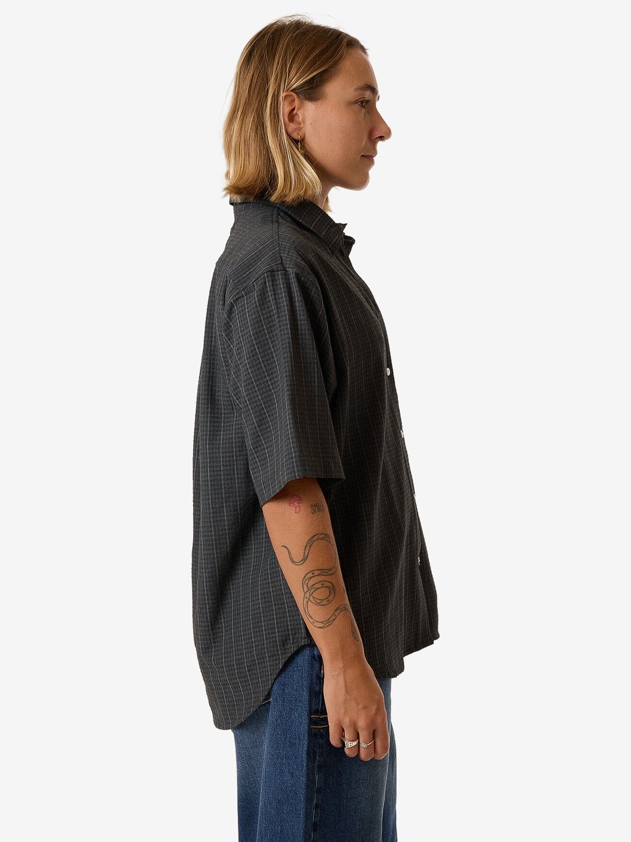 Colby Shirt - Charcoal Pinstripe