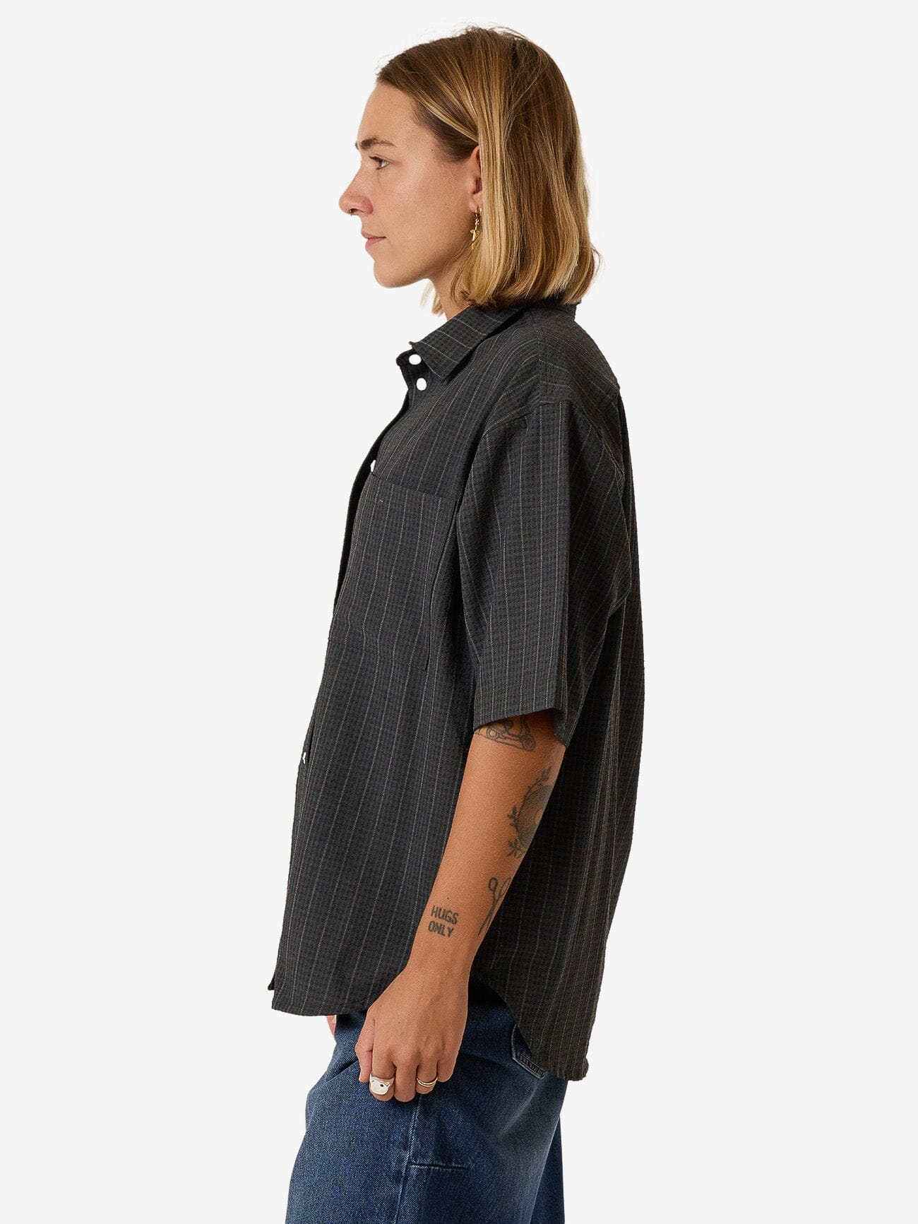 Colby Shirt - Charcoal Pinstripe