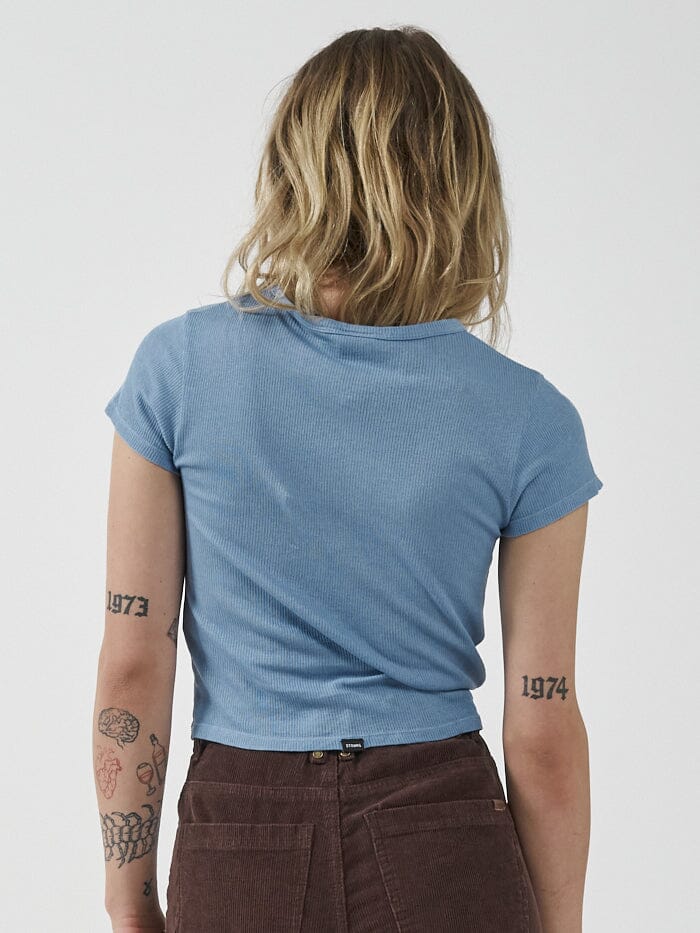 Hemp Paper Rib Micro Tee - Powder Blue