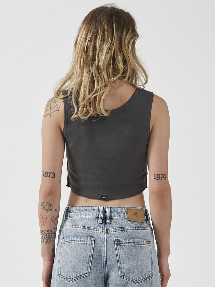 Intuition Crop Rib Singlet - Merch Black