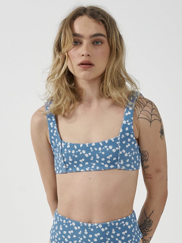 Aster Parallel Bikini Top - Powder Blue