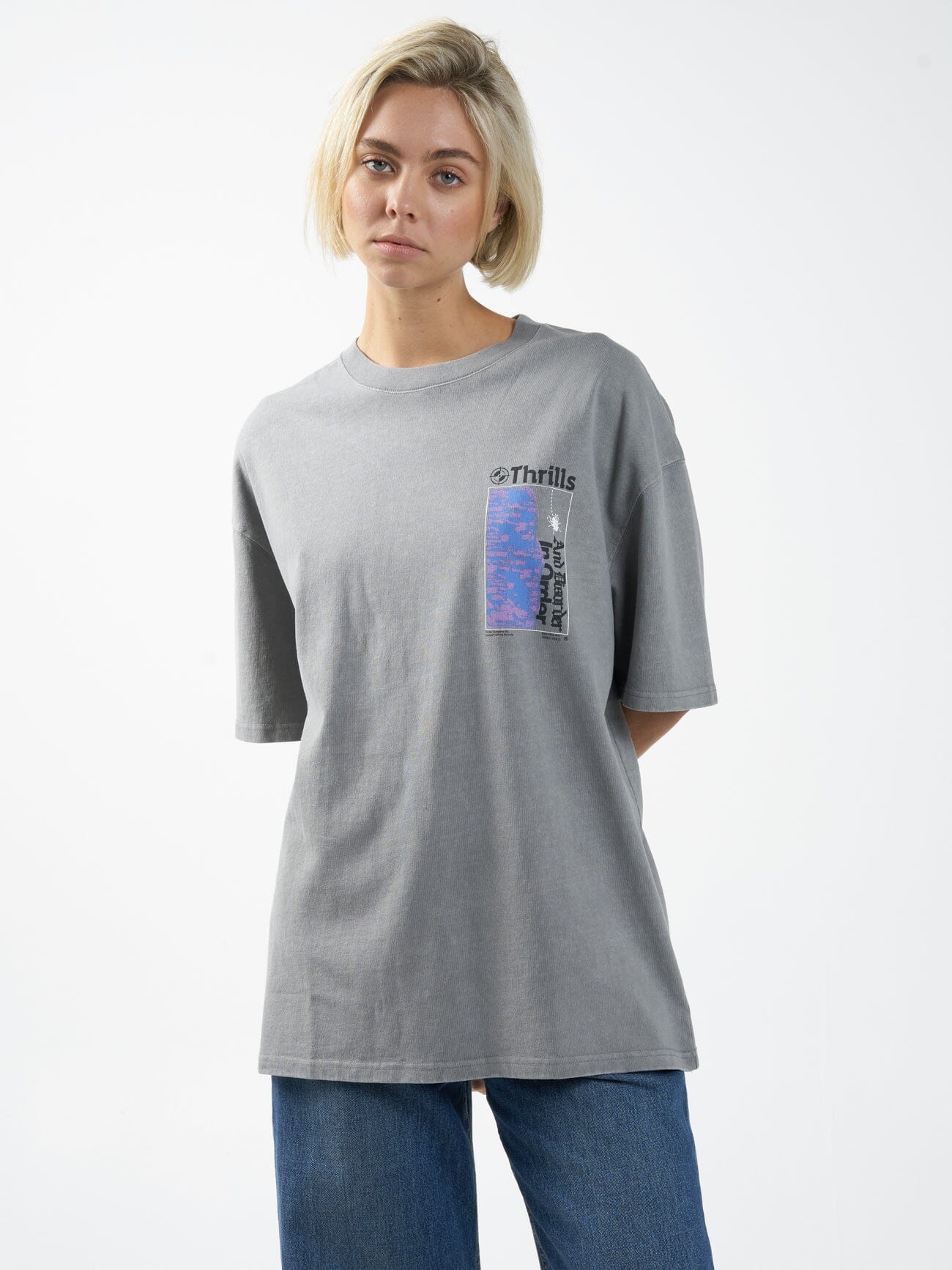 In Order Oversized Tee - Washed Gray