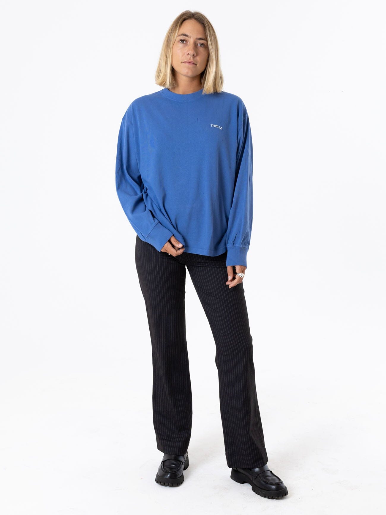 Spectral Long Sleeve Oversized Tee - Vintage Royal Blue