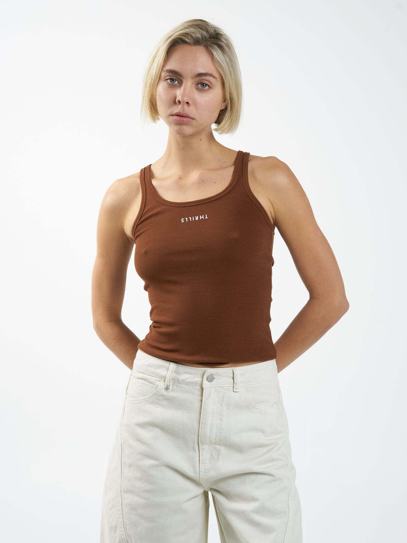 Minimal Thrills Scoop Tank - Chestnut