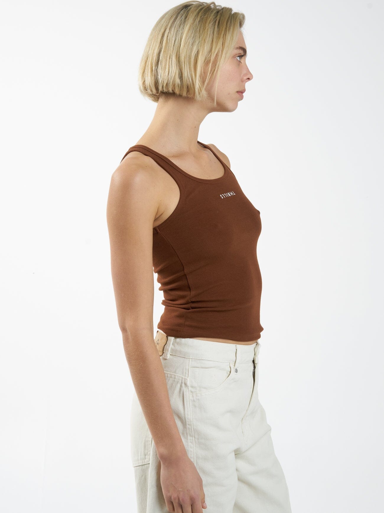 Minimal Thrills Scoop Tank - Chestnut