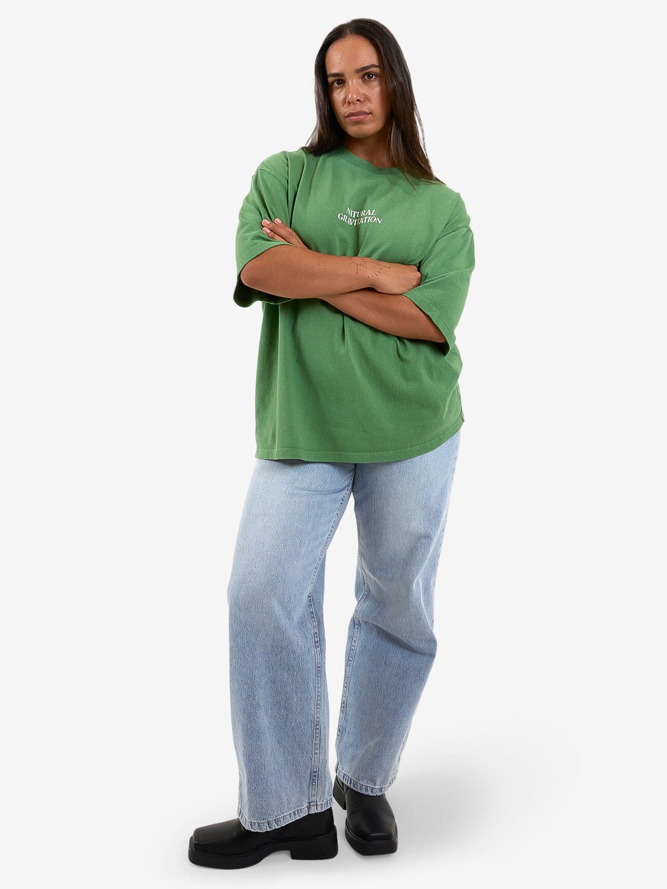 Gravitating Naturally Oversized Tee - Juniper Green