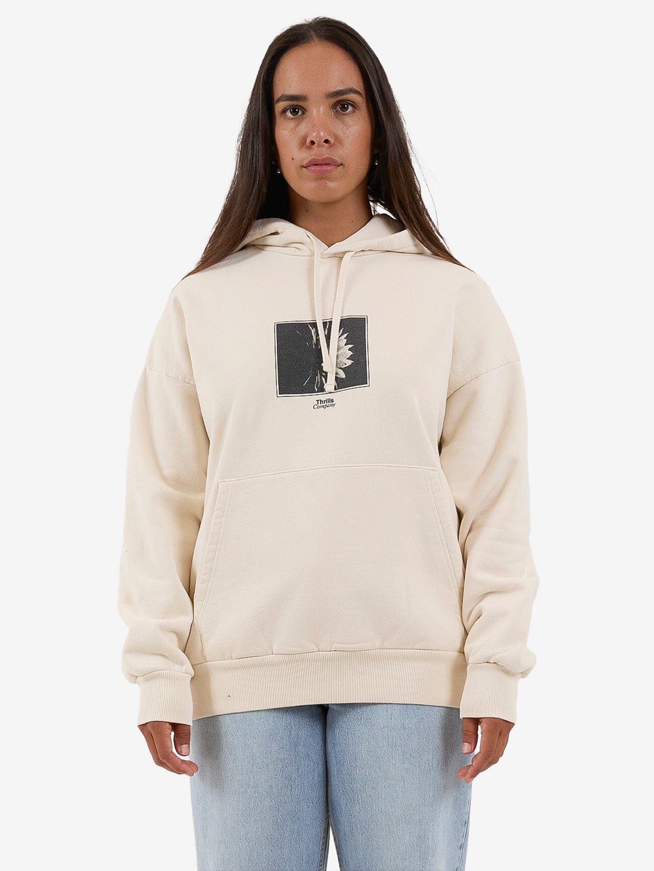 Dark Lily Fleece Hood - Heritage White