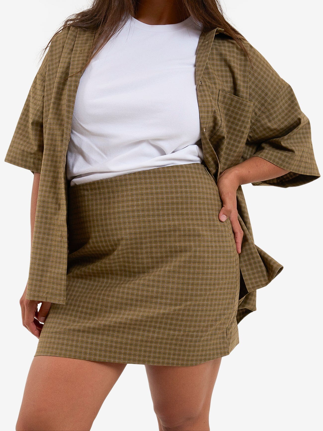 Dawson Plaid  Skirt - Mustard Gold