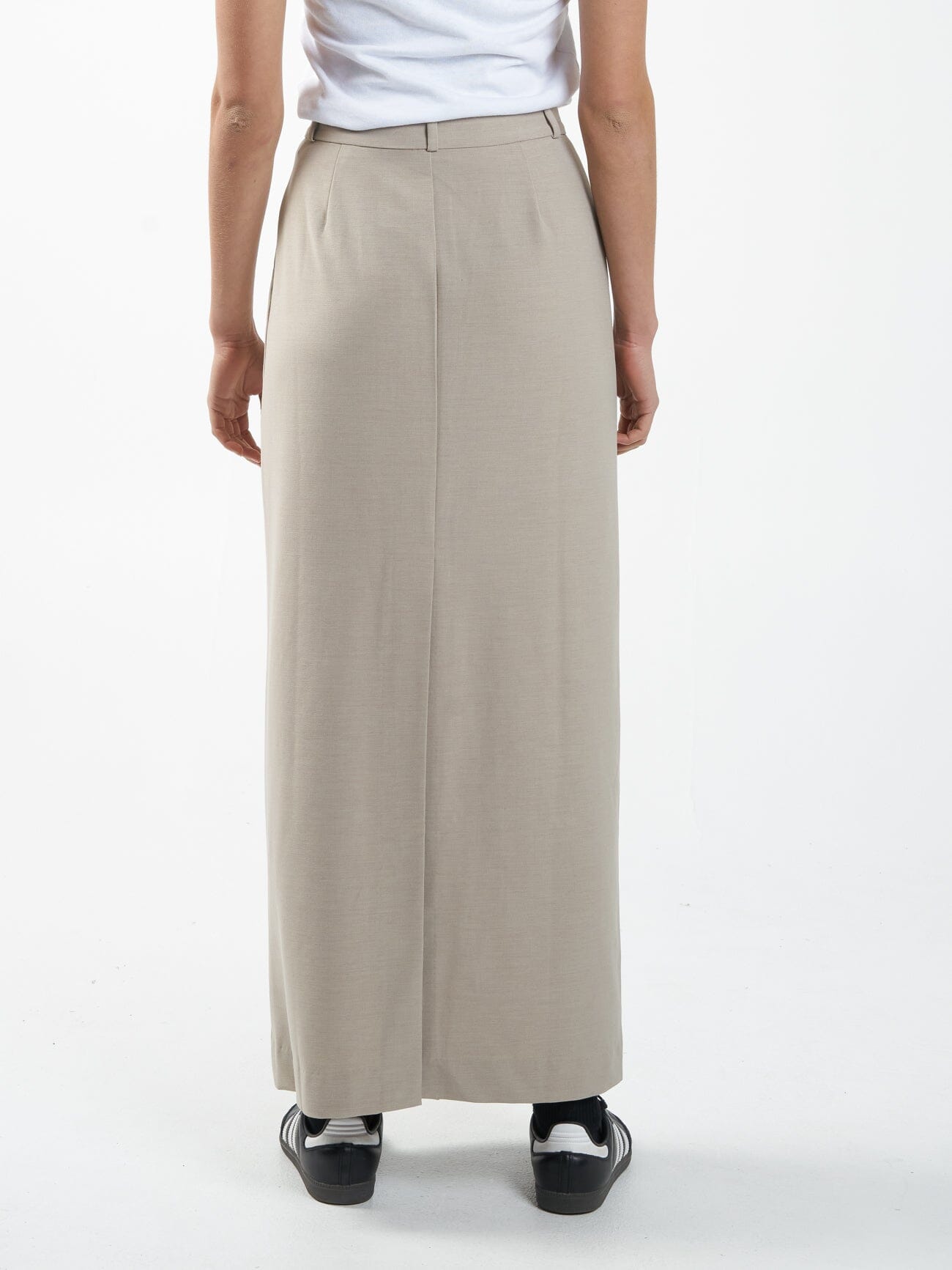 Column Suiting Skirt - Stone