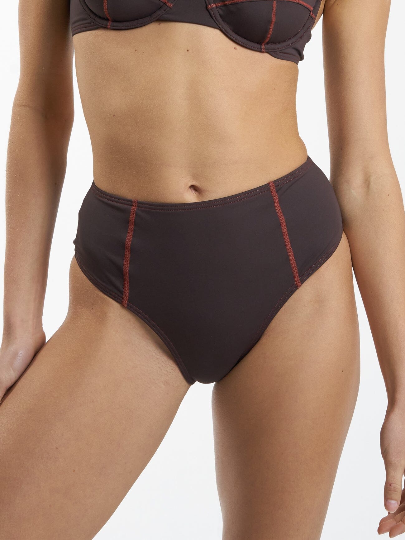 Nexus High Waist Bikini Bottom - Chocolate Plum