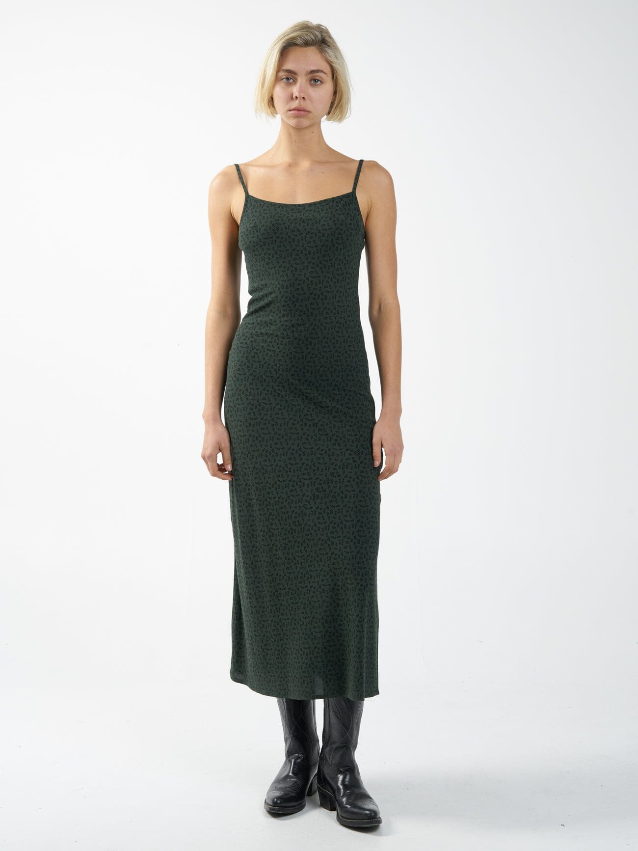 Cassia Bias Dress - Deep Forest