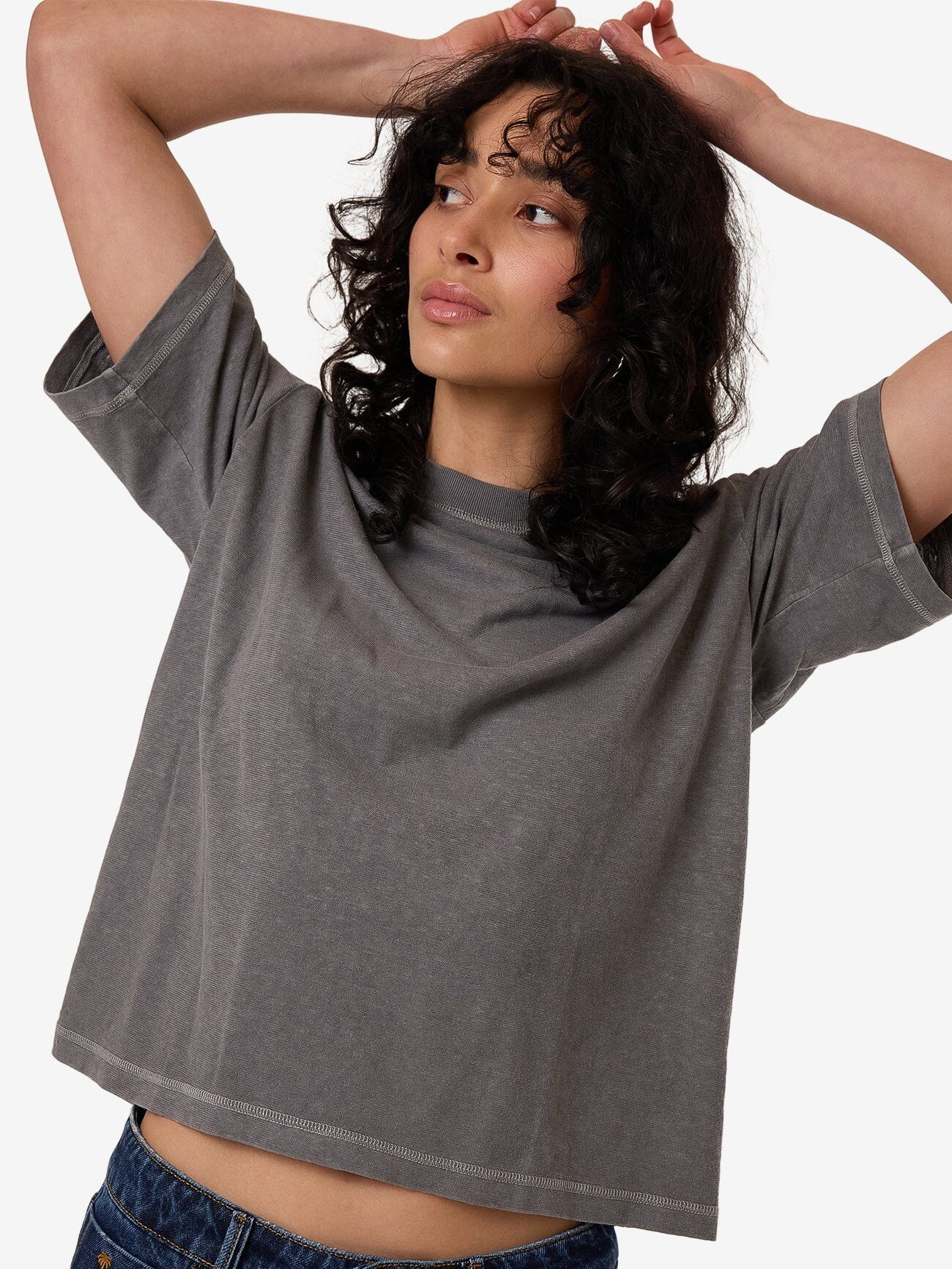 Hemp Square Tee - Grey Ash