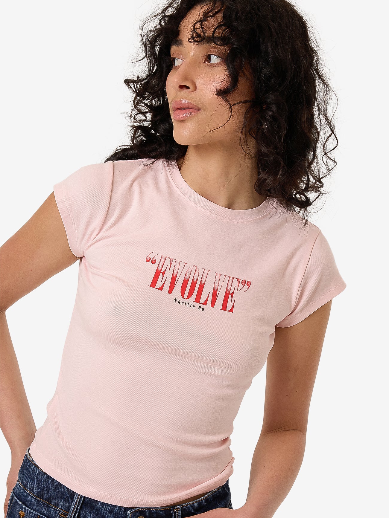 Highly Evolved Club Tee - Barely Pink 4