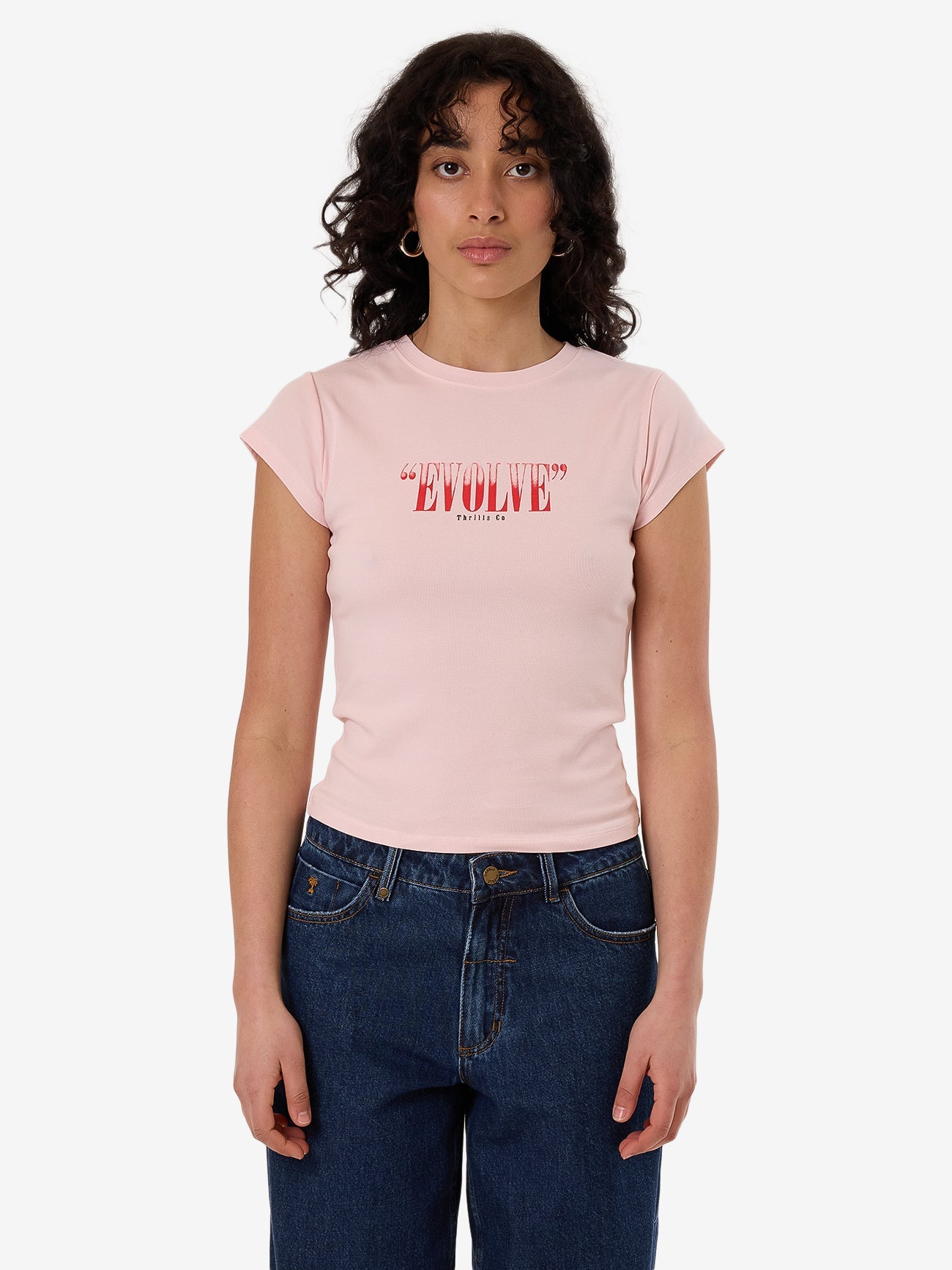 Highly Evolved Club Tee - Barely Pink 4