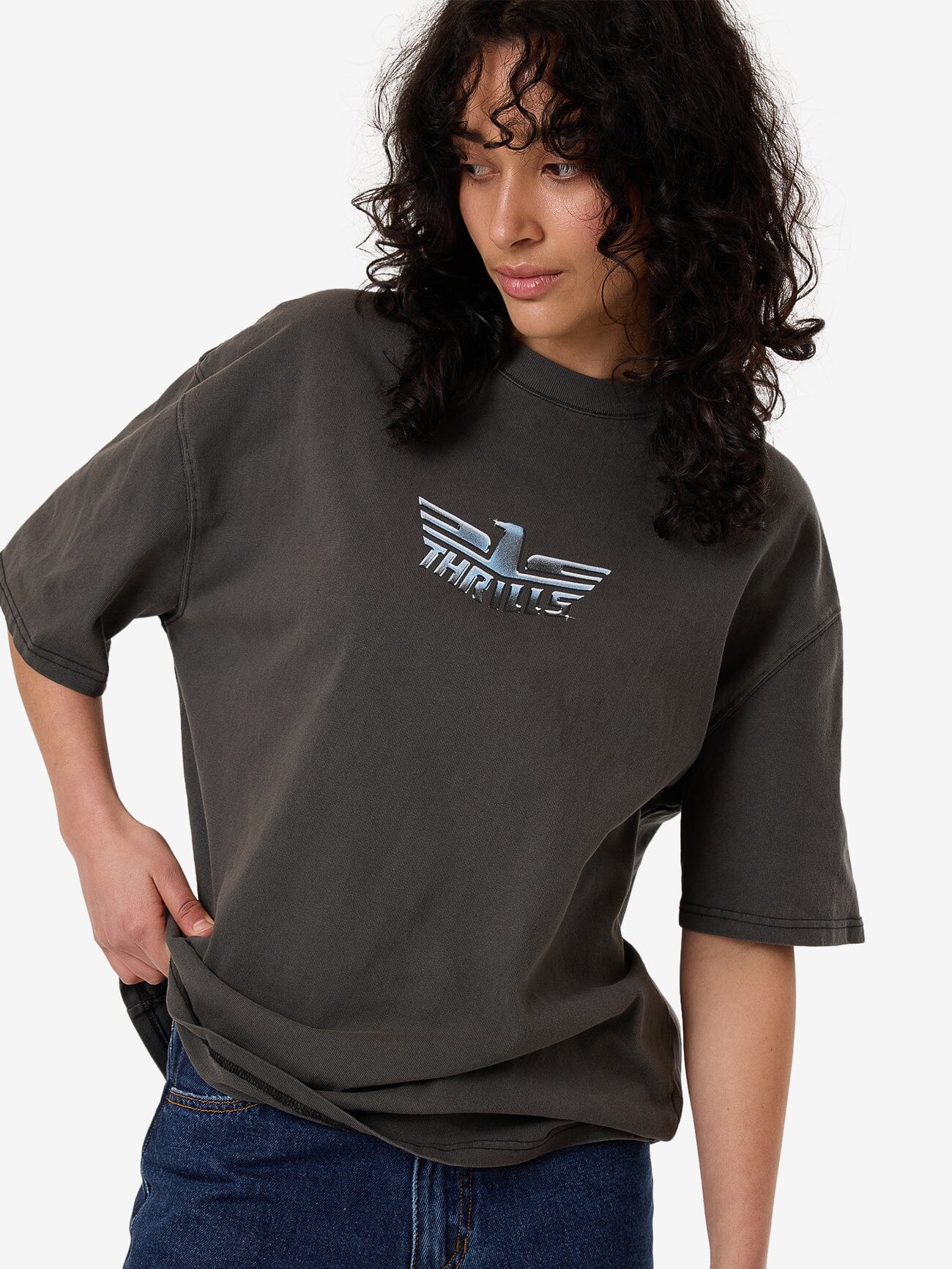 Polished Wings Oversized Tee - Merch Black 4