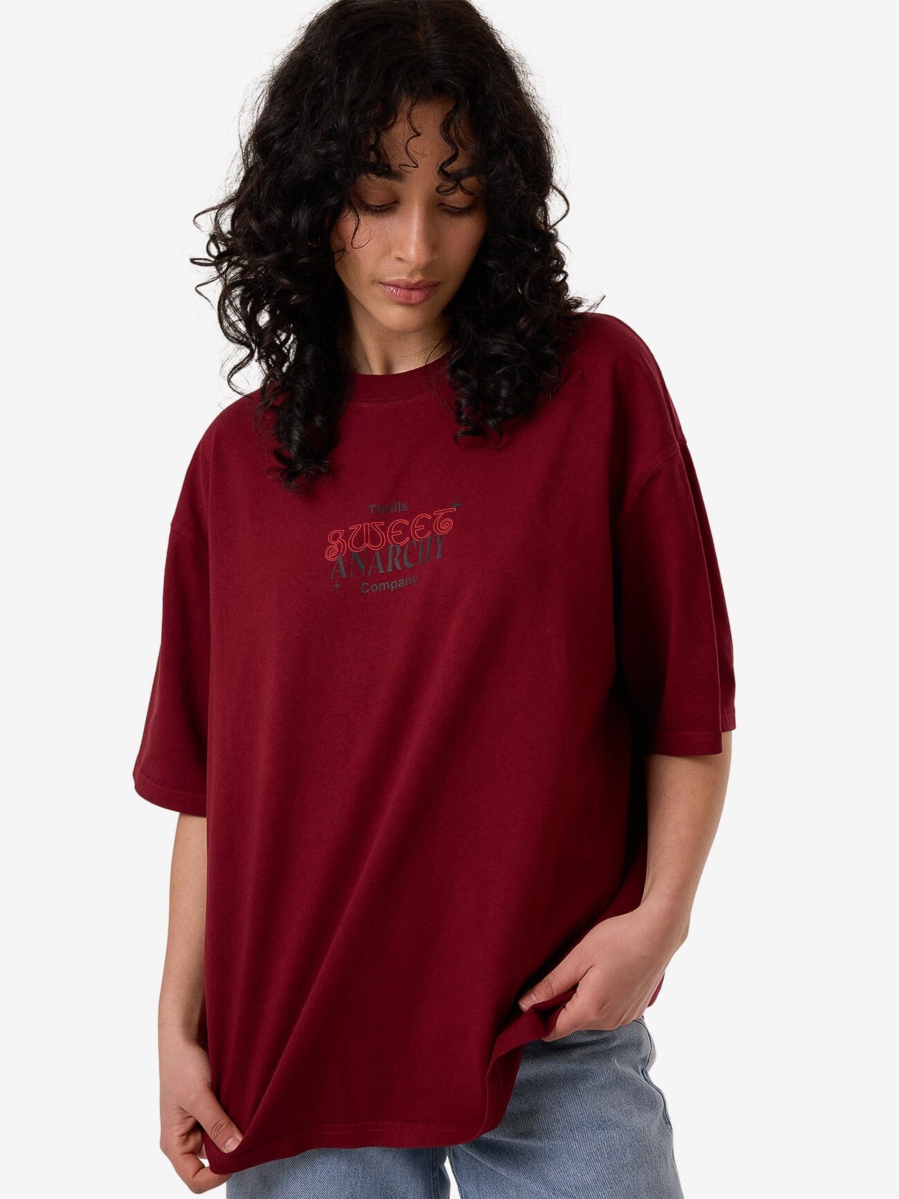 Sweet Anarchy Oversized Tee - Cabernet 4